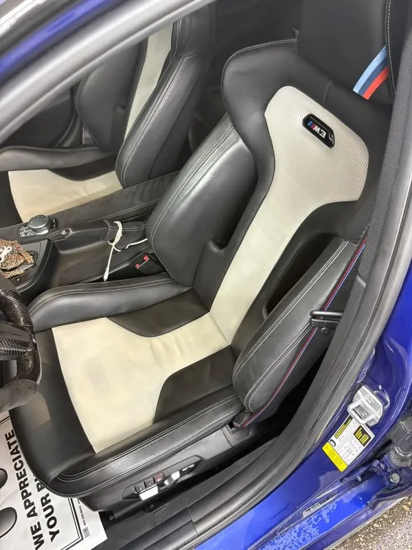 BMW front seat and cabin after interior service work