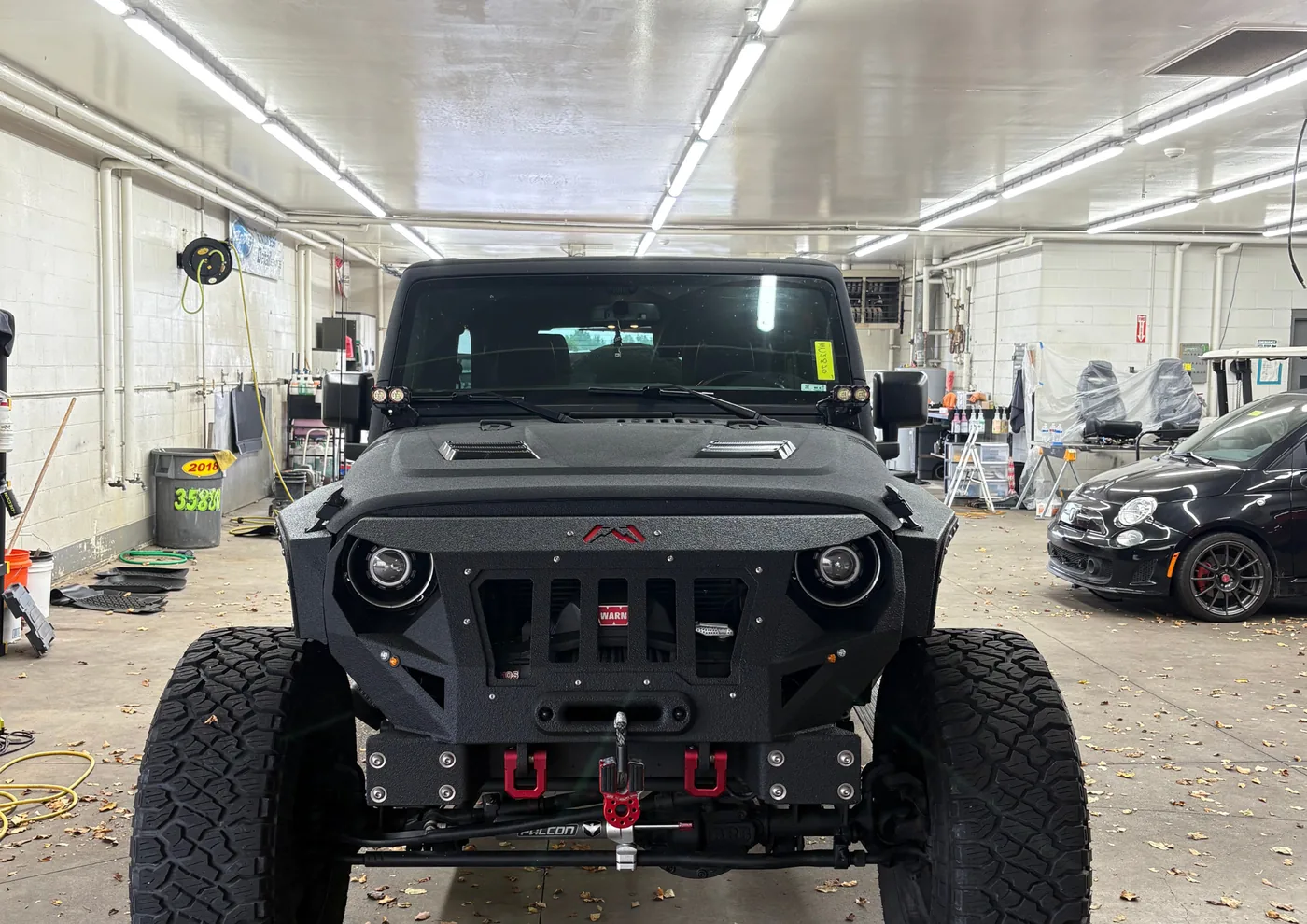 Mobile exterior auto detailing on a Jeep Wrangler in Powell Ohio